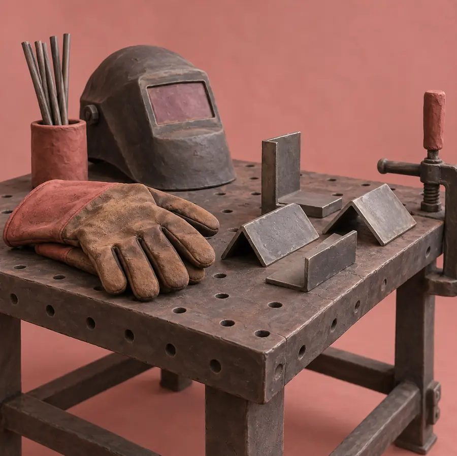 Illustration of fabrication businesses equipment and workspace